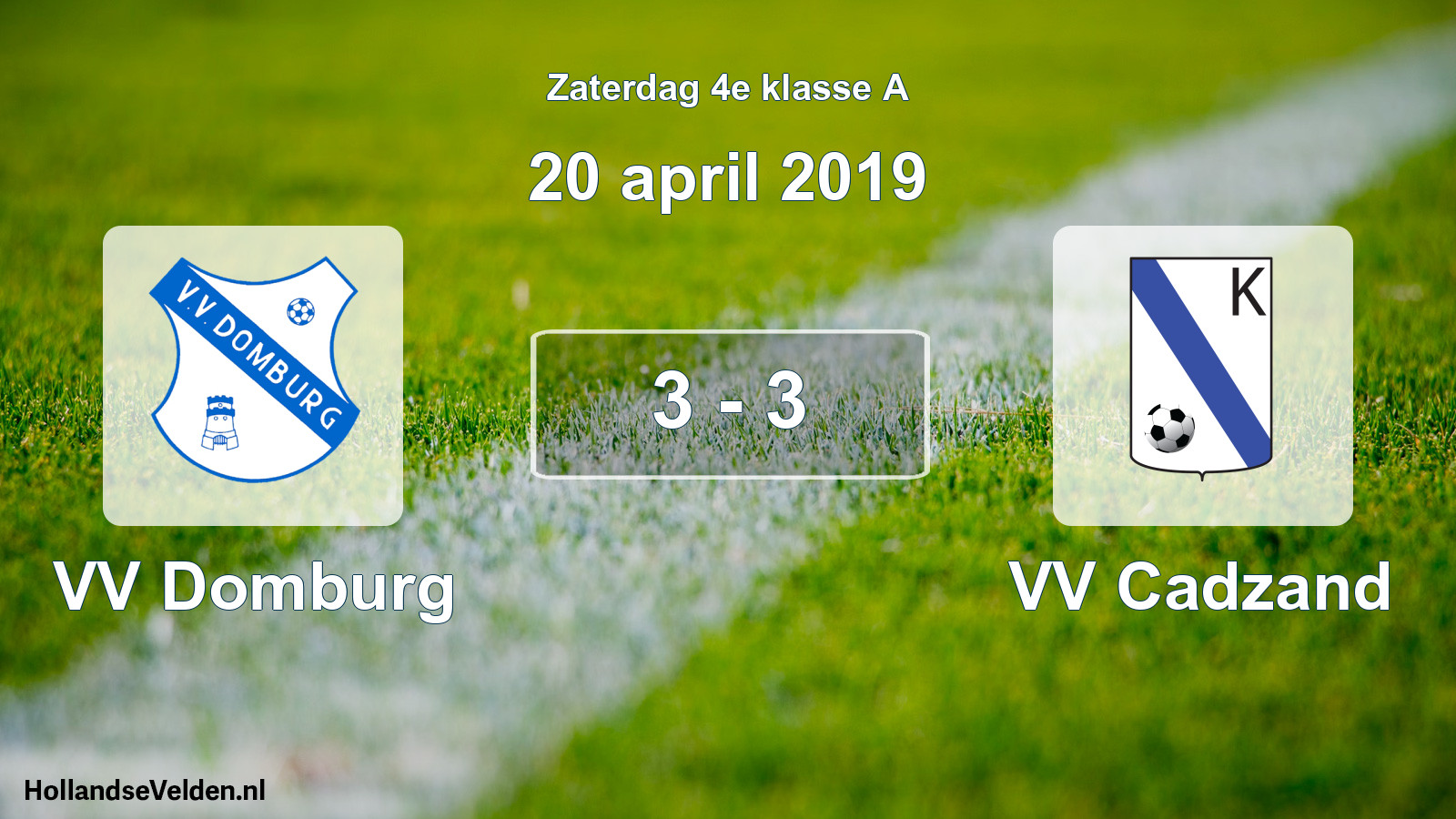 Total number of matches played: VV Domburg - VV Cadzand 3 - 3 (20 April 2019)