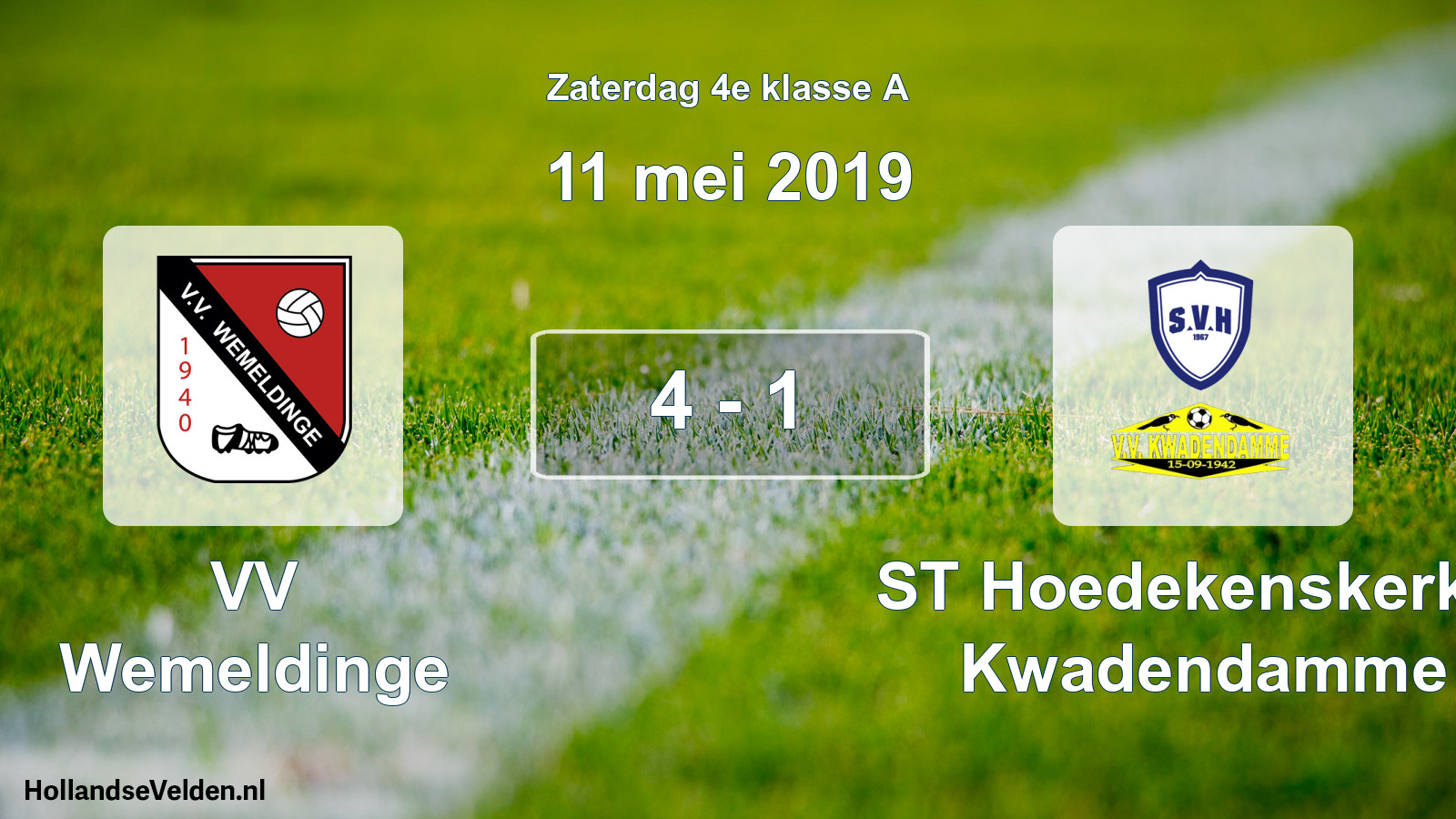 Total number of matches played: VV Wemeldinge - ST Hoedekenskerke/ Kwadendamme 4 - 1 (11 May 2019)