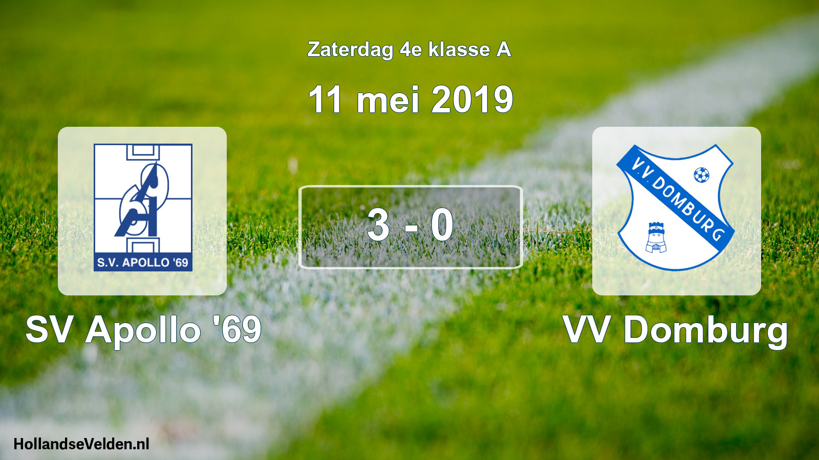 Total number of matches played: SV Apollo '69 - VV Domburg 3 - 0 (11 May 2019)