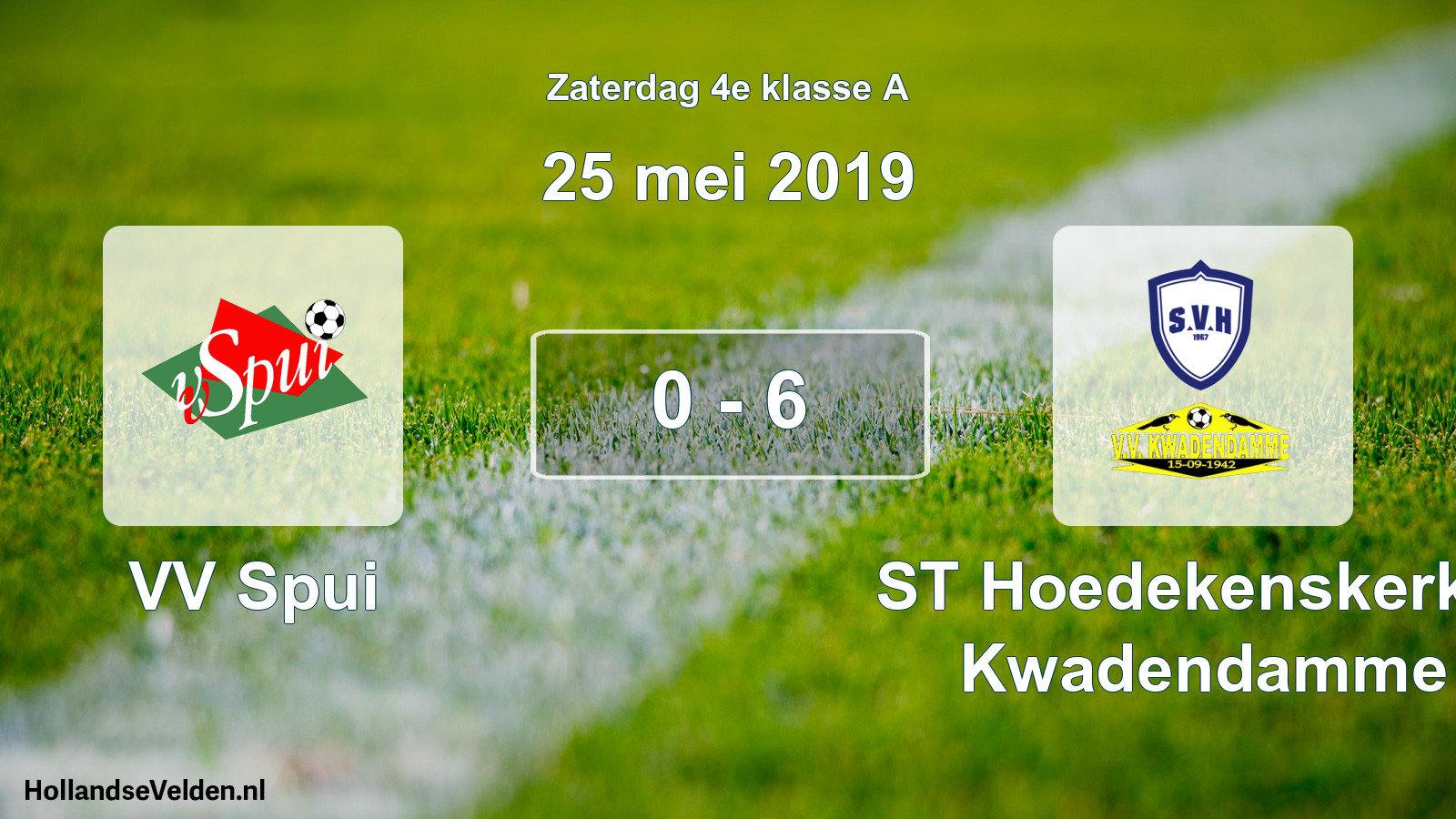 Total number of matches played: VV Spui - ST Hoedekenskerke/ Kwadendamme 0 - 6 (25 May 2019)