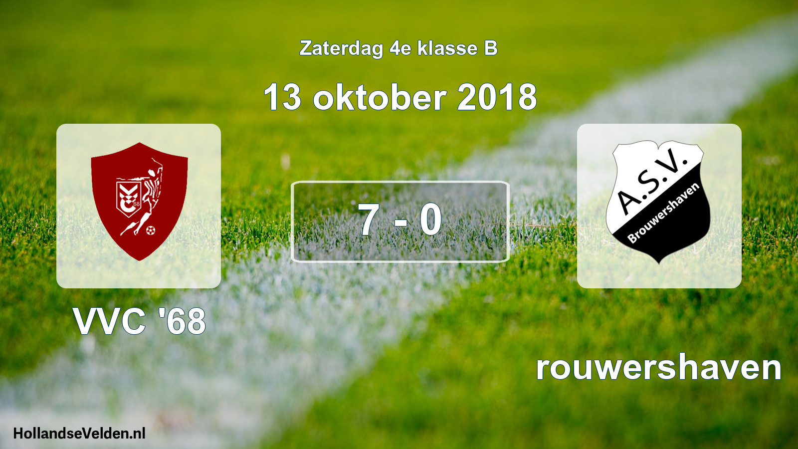 Total number of matches played: VVC '68 - Brouwershaven 7 - 0 (13 October 2018)