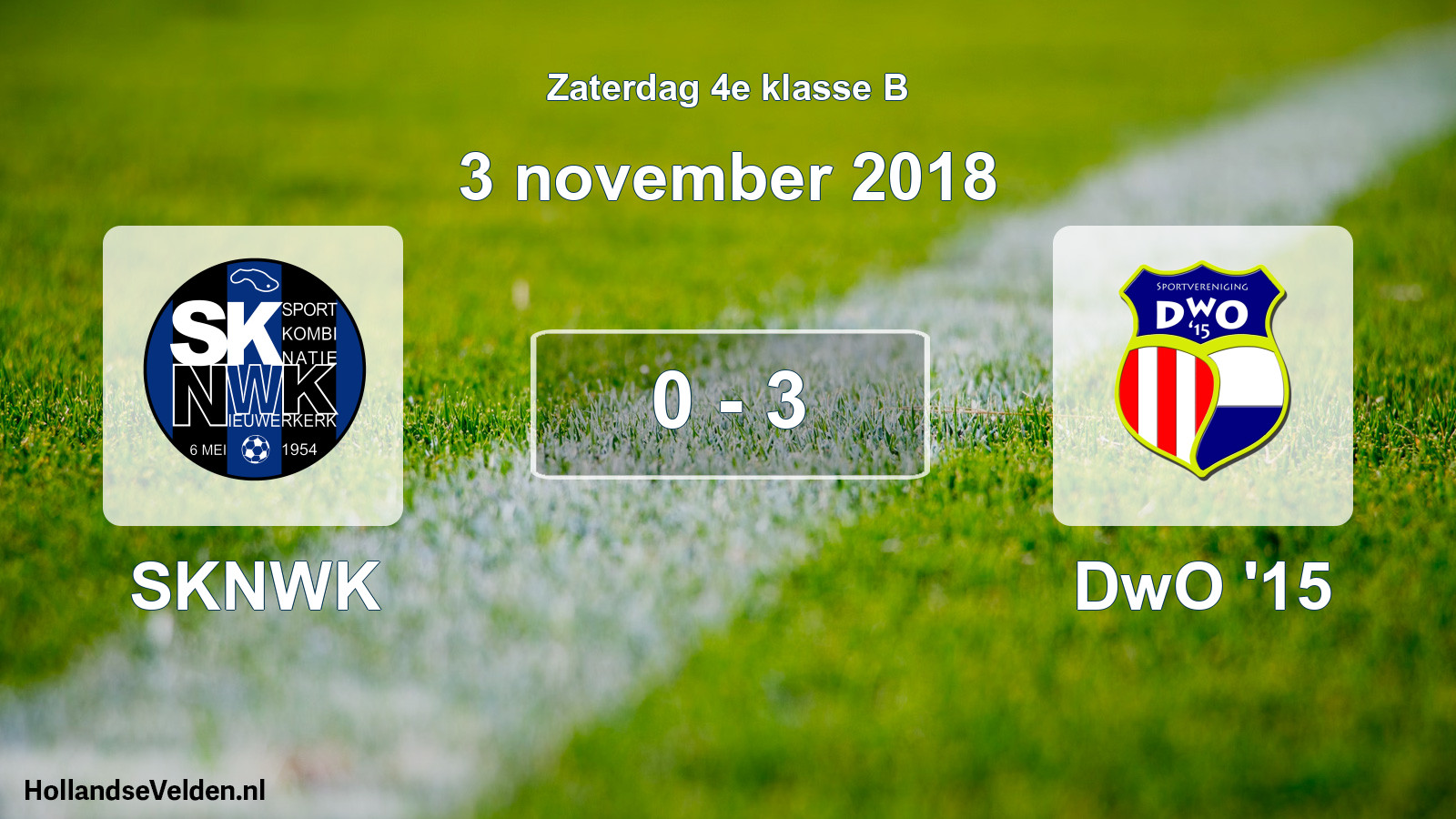 Total number of matches played: SKNWK - DwO '15 0 - 3 (3 November 2018)