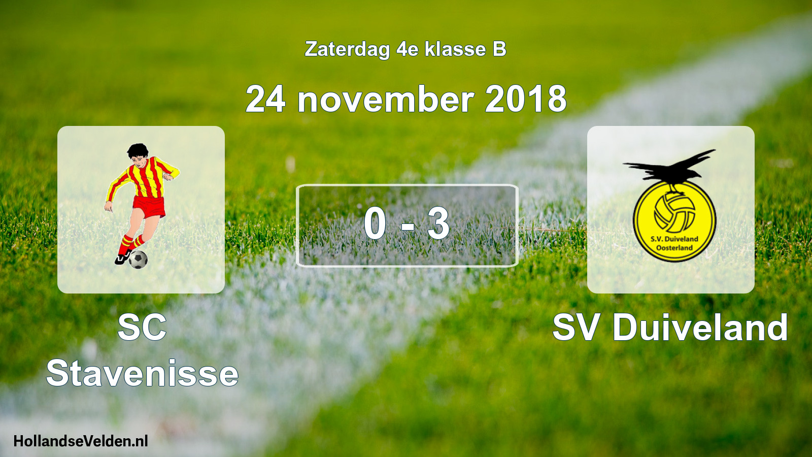 Total number of matches played: SC Stavenisse - SV Duiveland 0 - 3 (24 November 2018)