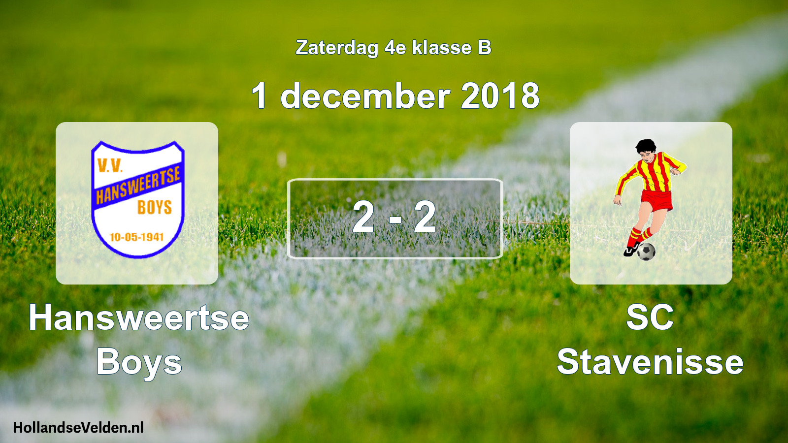 Total number of matches played: Hansweertse Boys - SC Stavenisse 2 - 2 (1 December 2018)