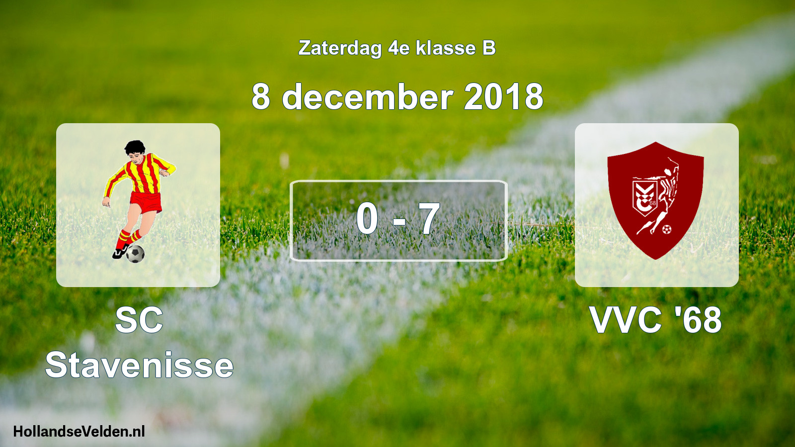 Total number of matches played: SC Stavenisse - VVC '68 0 - 7 (8 December 2018)