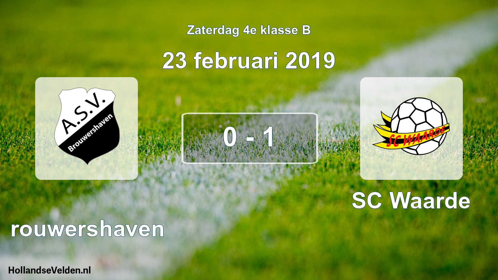 Total number of matches played: Brouwershaven - SC Waarde 0 - 1 (23 February 2019)