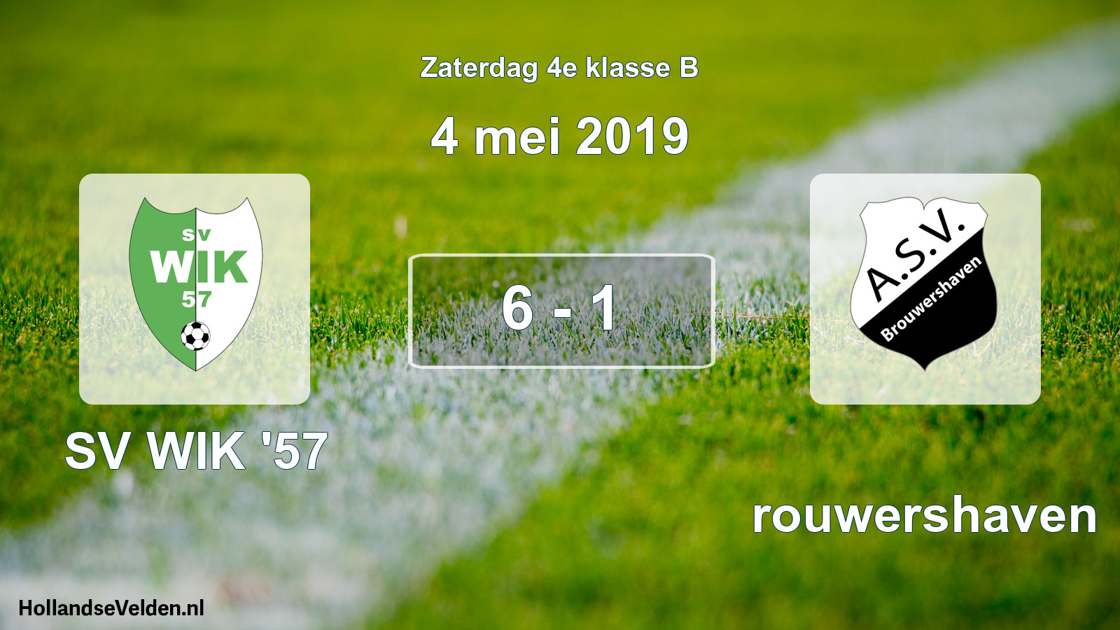 Total number of matches played: SV WIK '57 - Brouwershaven 6 - 1 (4 May 2019)