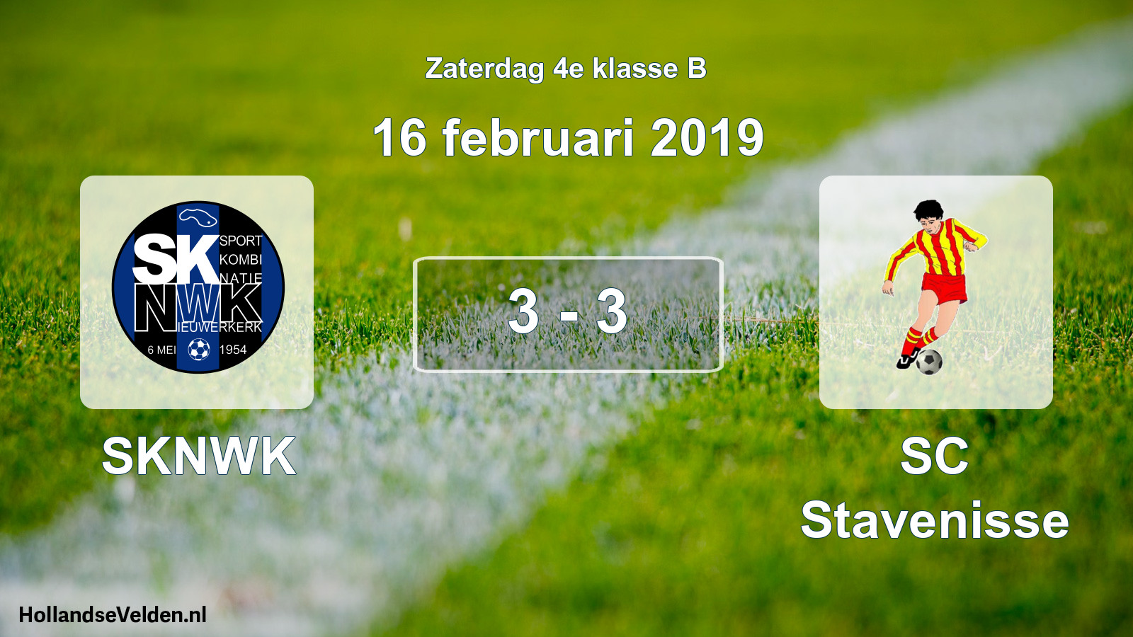 Total number of matches played: SKNWK - SC Stavenisse 3 - 3 (16 February 2019)