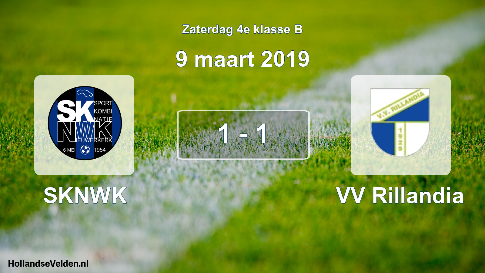 Total number of matches played: SKNWK - VV Rillandia 1 - 1 (9 March 2019)