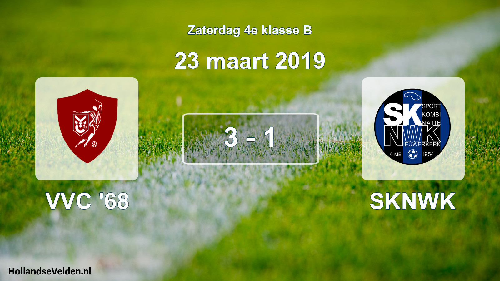 Total number of matches played: VVC '68 - SKNWK 3 - 1 (23 March 2019)