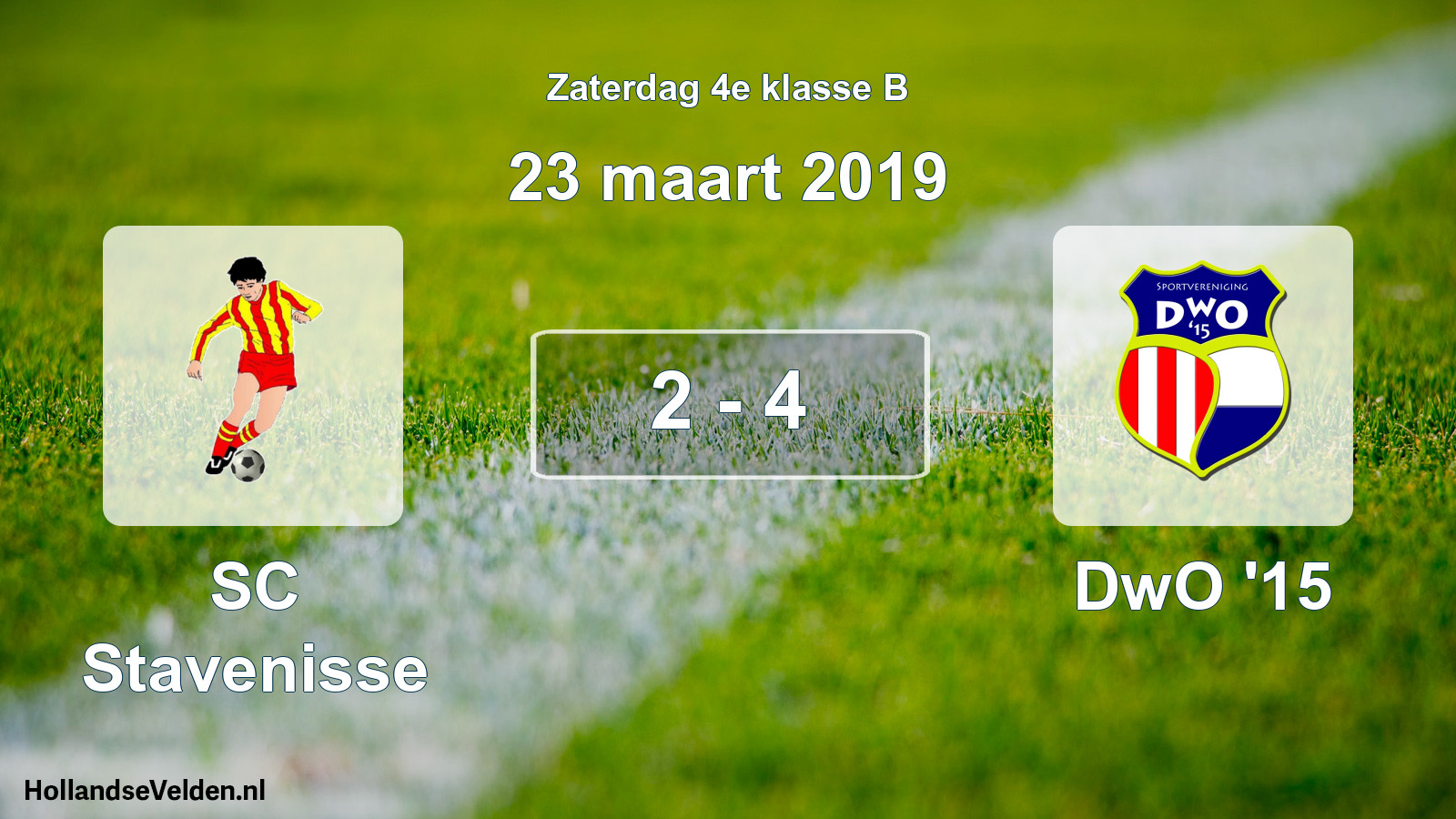 Total number of matches played: SC Stavenisse - DwO '15 2 - 4 (23 March 2019)