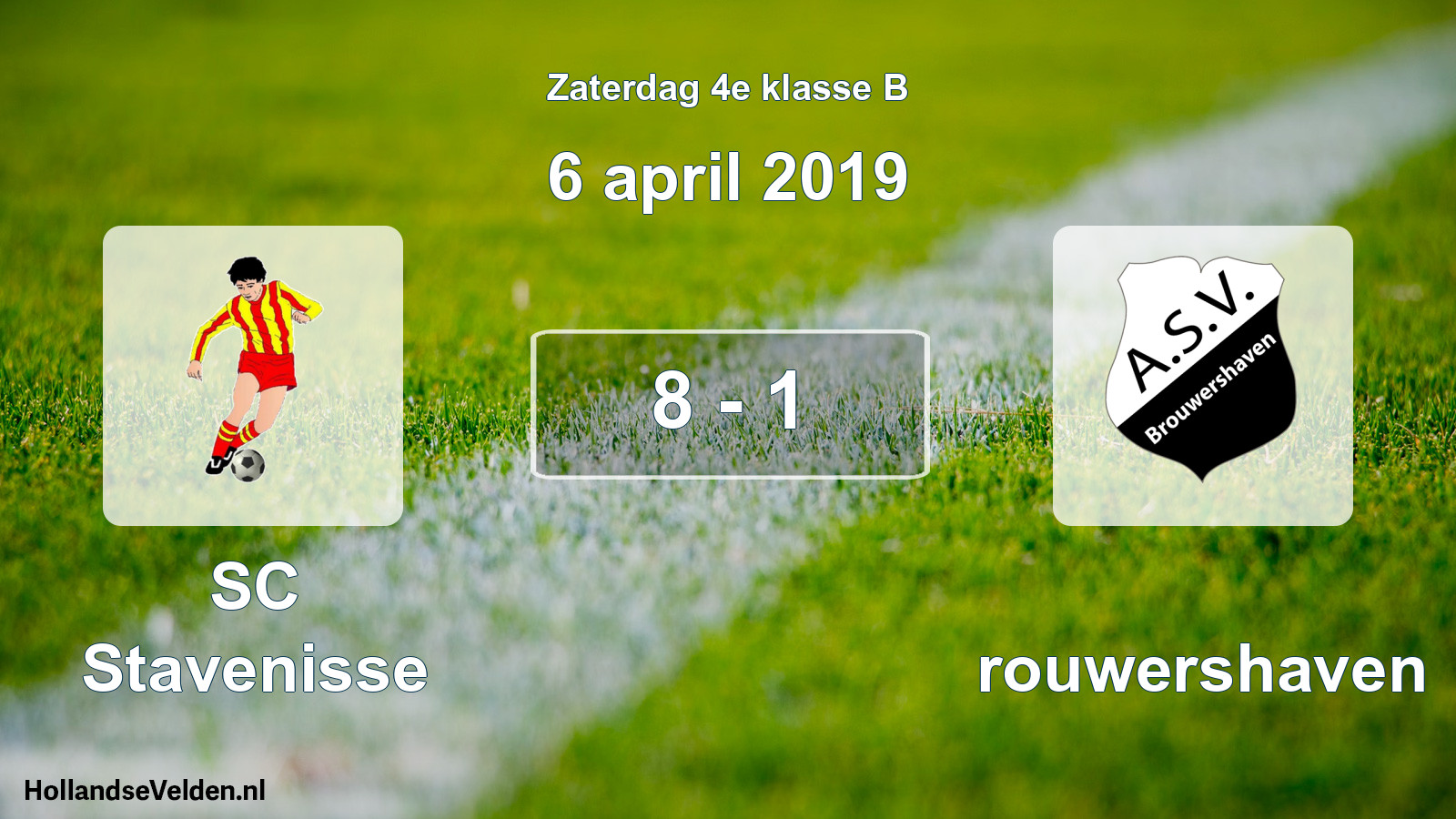 Total number of matches played: SC Stavenisse - Brouwershaven 8 - 1 (6 April 2019)