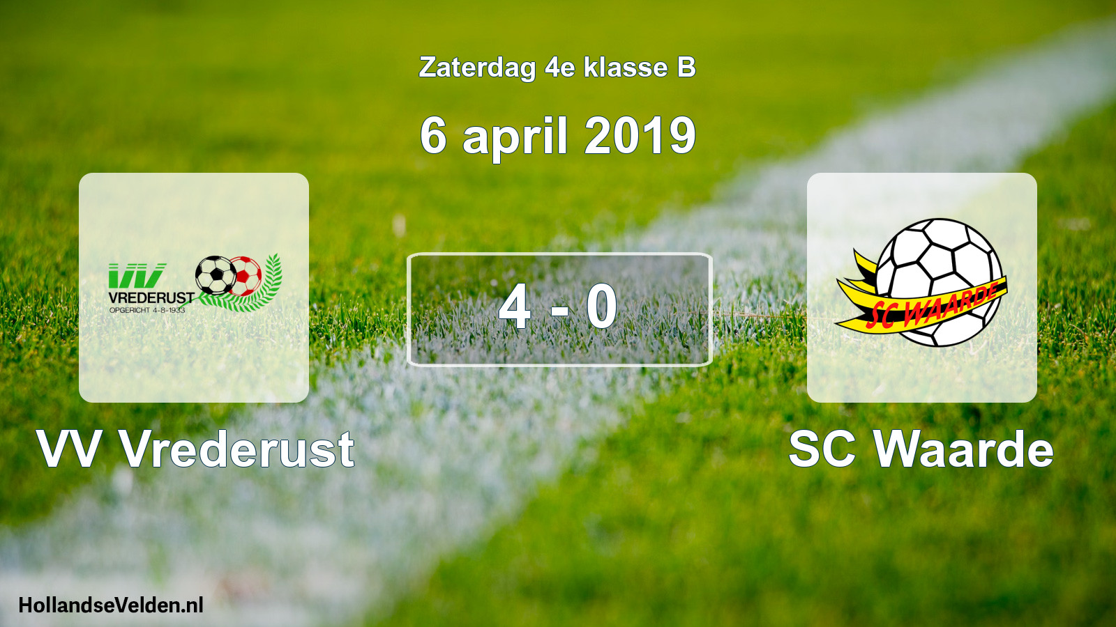 Total number of matches played: VV Vrederust - SC Waarde 4 - 0 (6 April 2019)