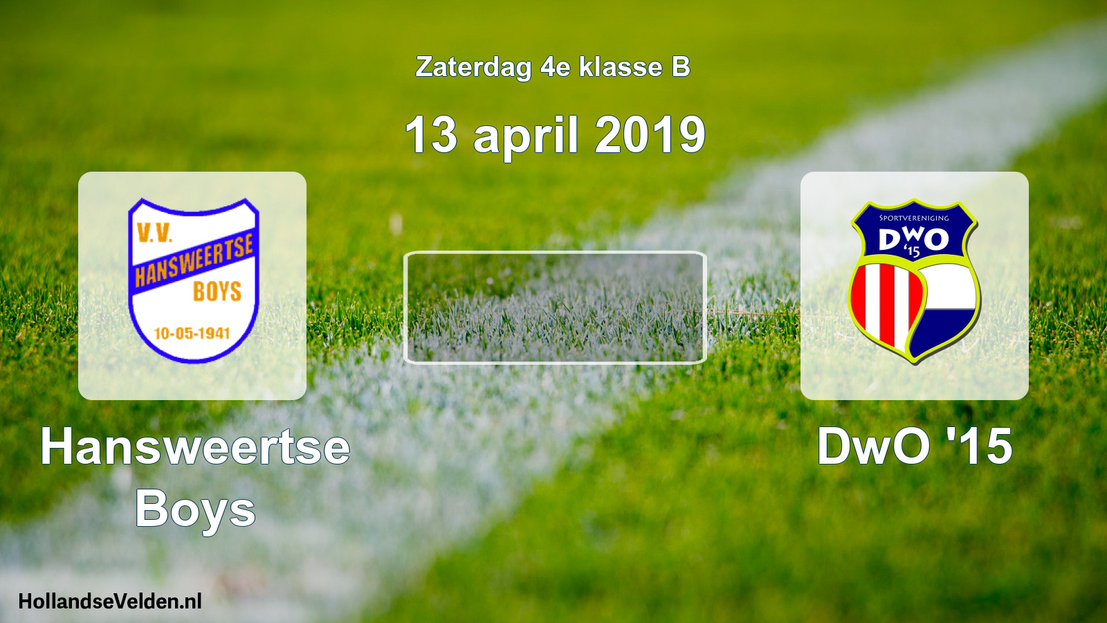 Scheduled Match: Hansweertse Boys - DwO '15 (13 April 2019)