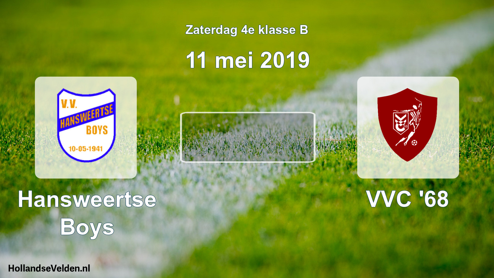 Geplande wedstrijd: Hansweertse Boys - VVC '68 (11 mei 2019)