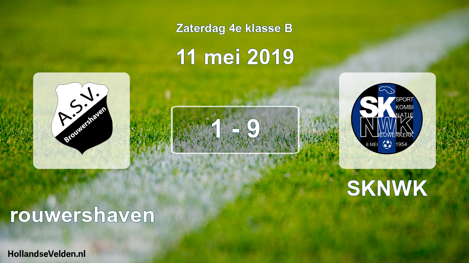 Total number of matches played: Brouwershaven - SKNWK 1 - 9 (11 May 2019)