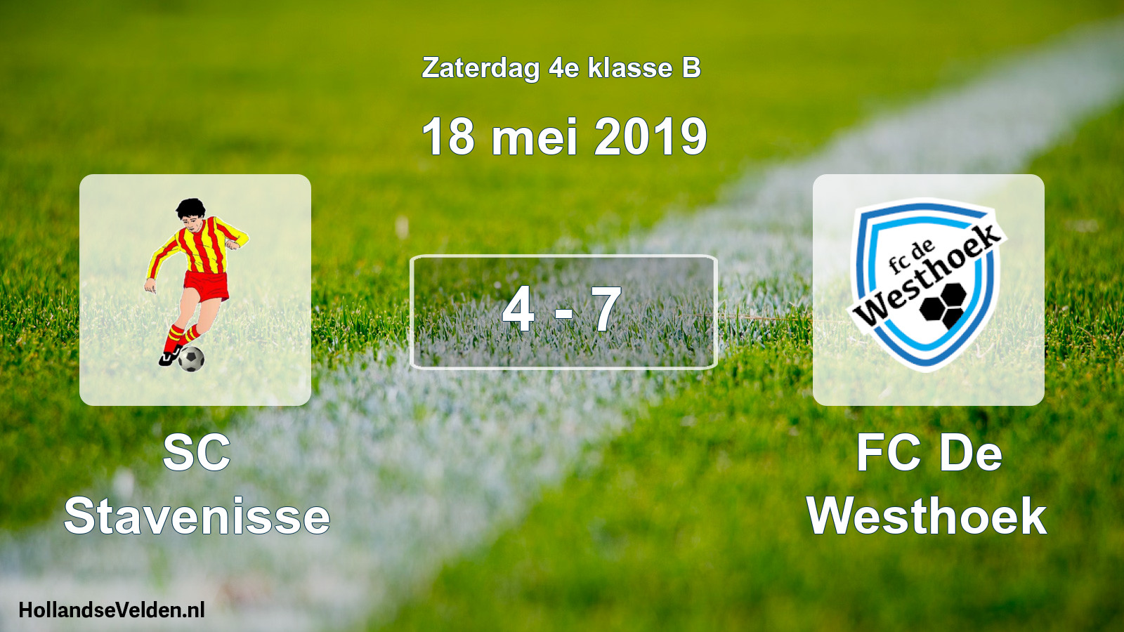 Total number of matches played: SC Stavenisse - FC De Westhoek 4 - 7 (18 May 2019)