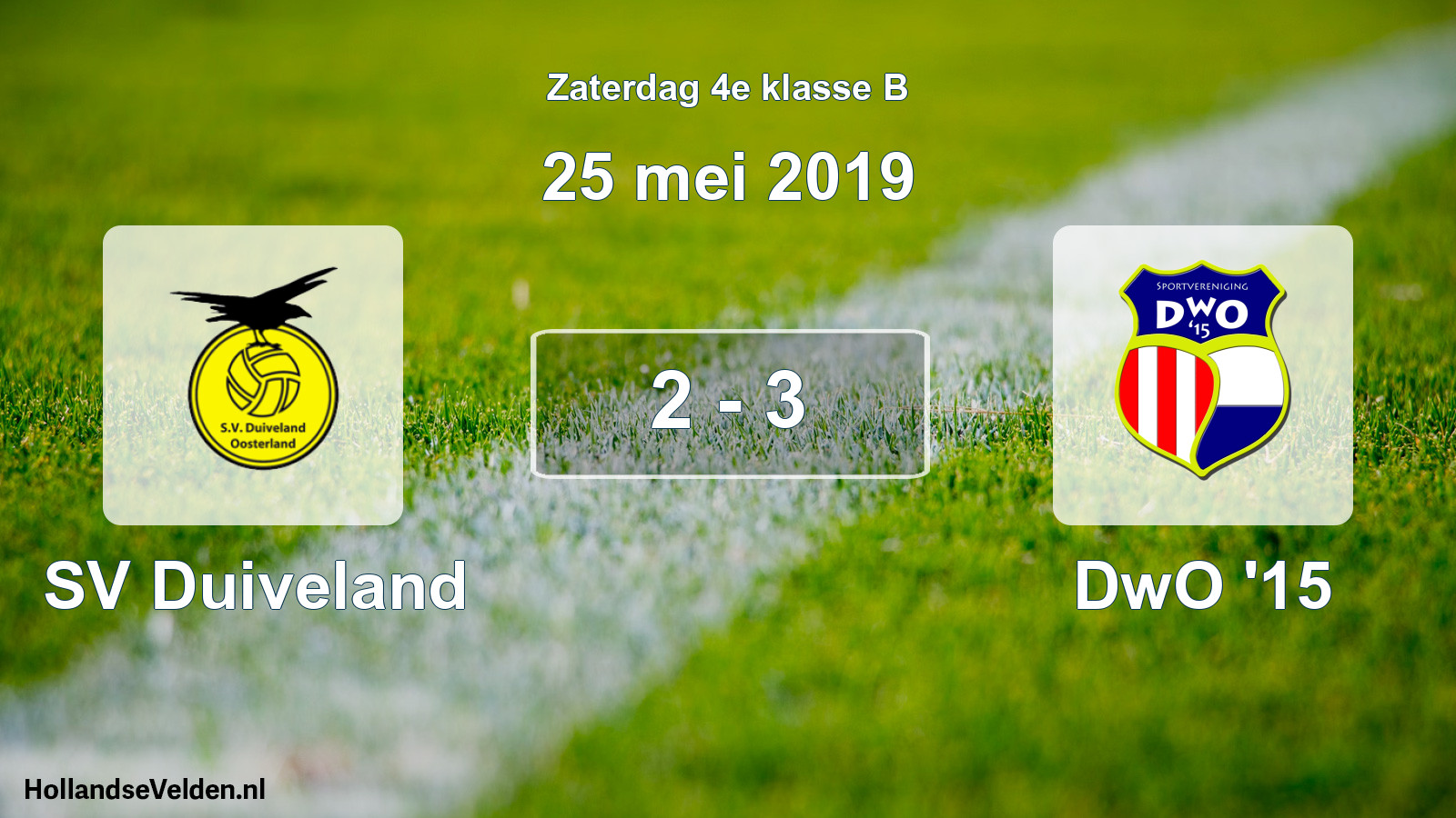 Total number of matches played: SV Duiveland - DwO '15 2 - 3 (25 May 2019)
