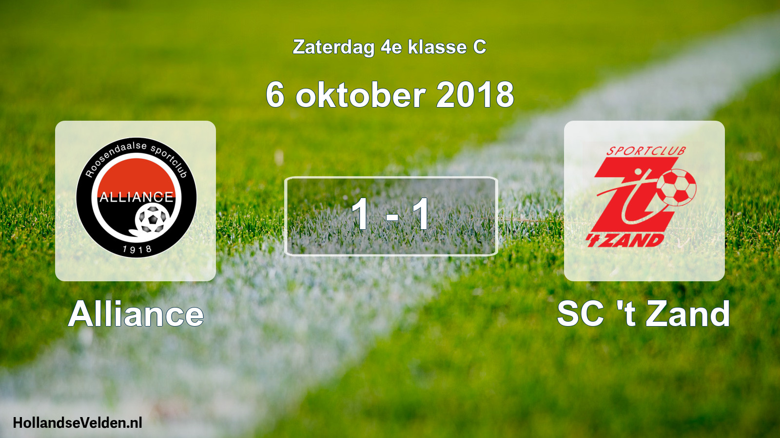 Total number of matches played: Alliance - SC 't Zand 1 - 1 (6 October 2018)