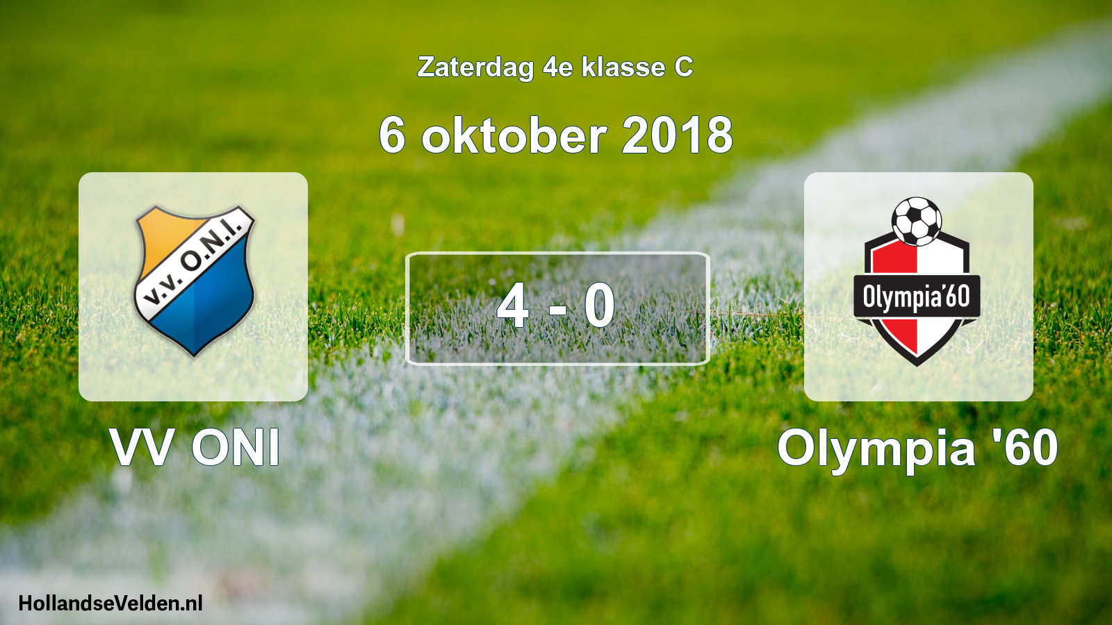 Total number of matches played: VV ONI - Olympia '60 4 - 0 (6 October 2018)