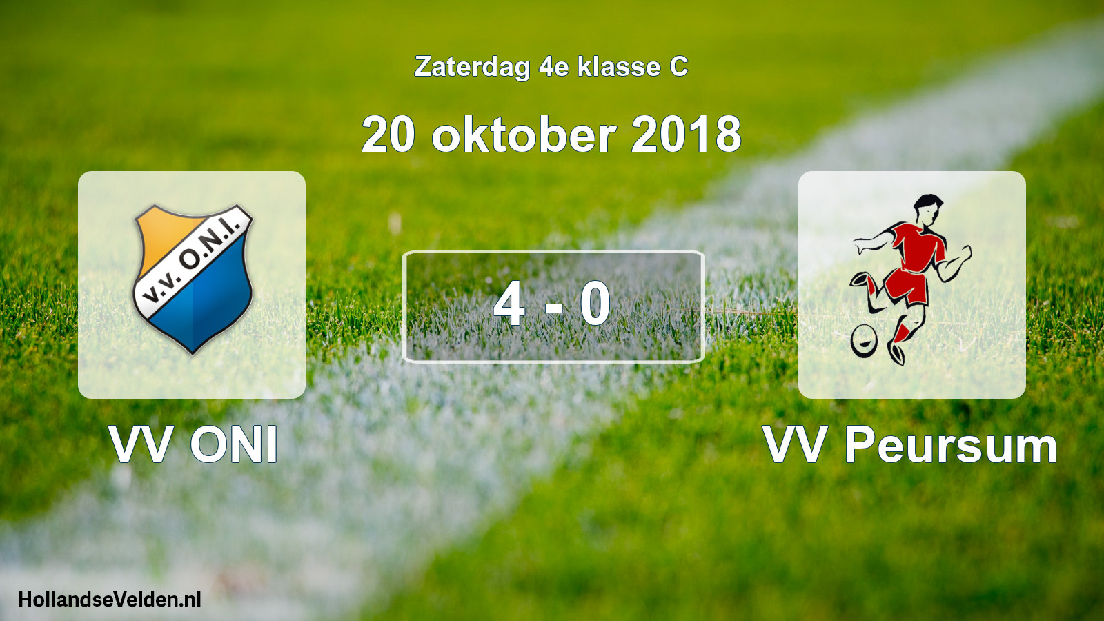 Total number of matches played: VV ONI - VV Peursum 4 - 0 (20 October 2018)