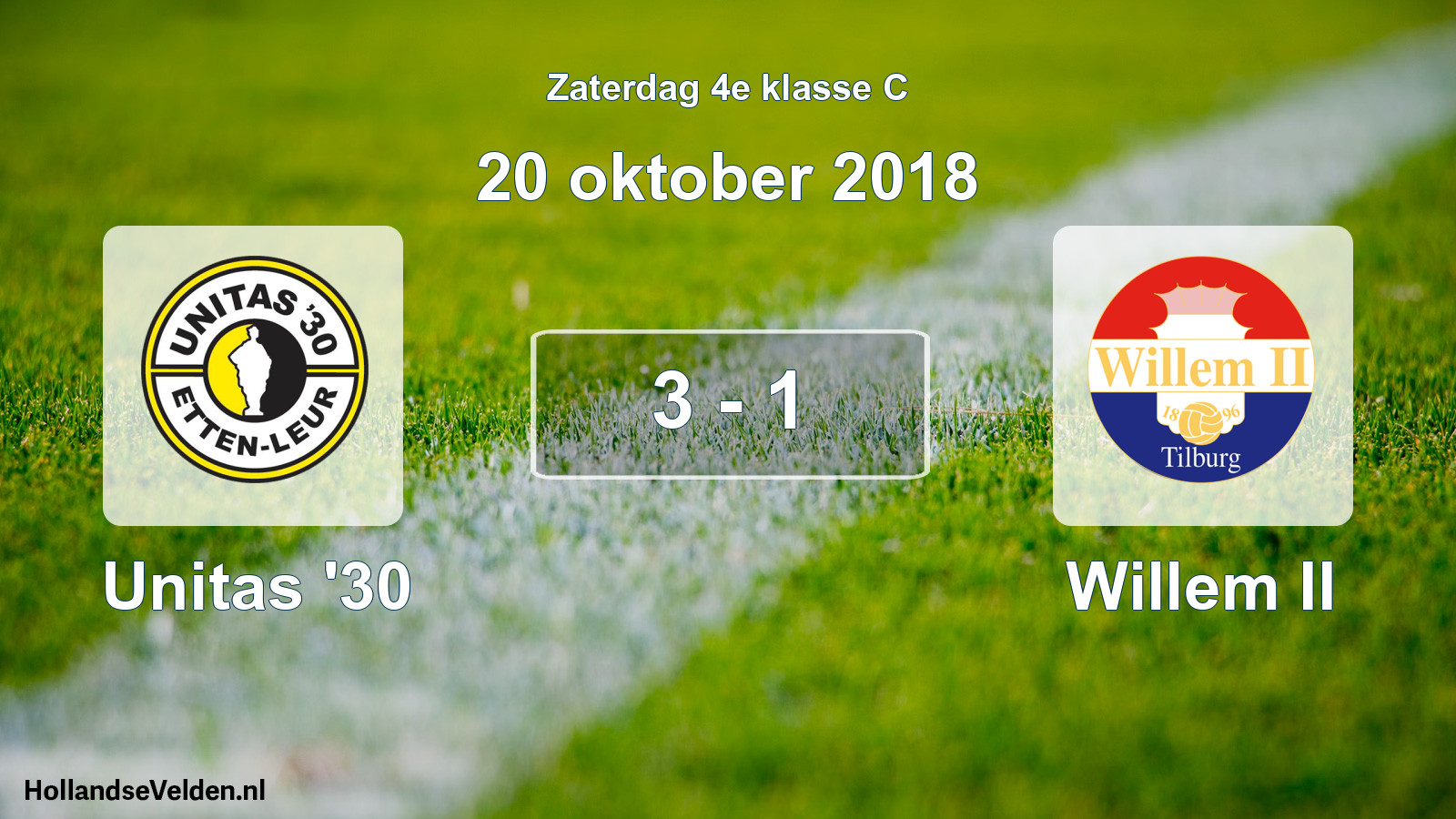 Total number of matches played: Unitas '30 - Willem II 3 - 1 (20 October 2018)