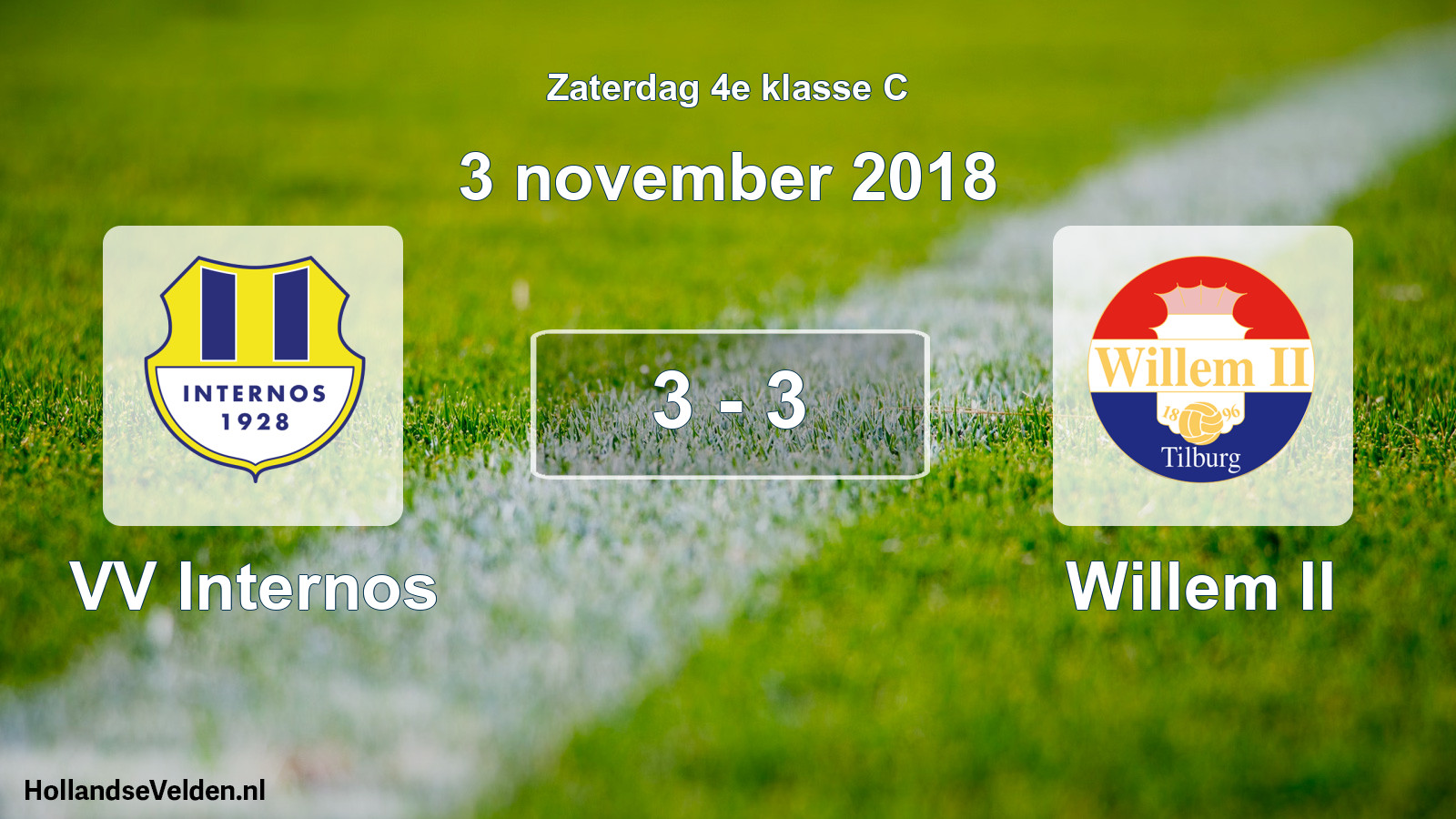 Total number of matches played: VV Internos - Willem II 3 - 3 (3 November 2018)