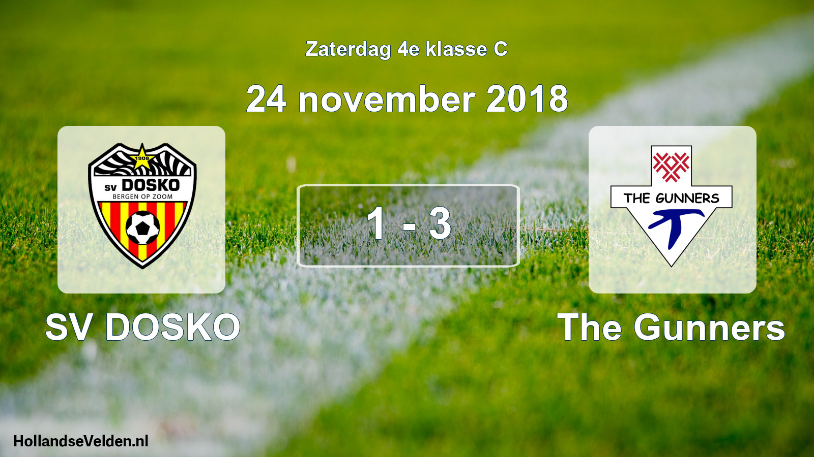 Total number of matches played: SV DOSKO - The Gunners 1 - 3 (24 November 2018)