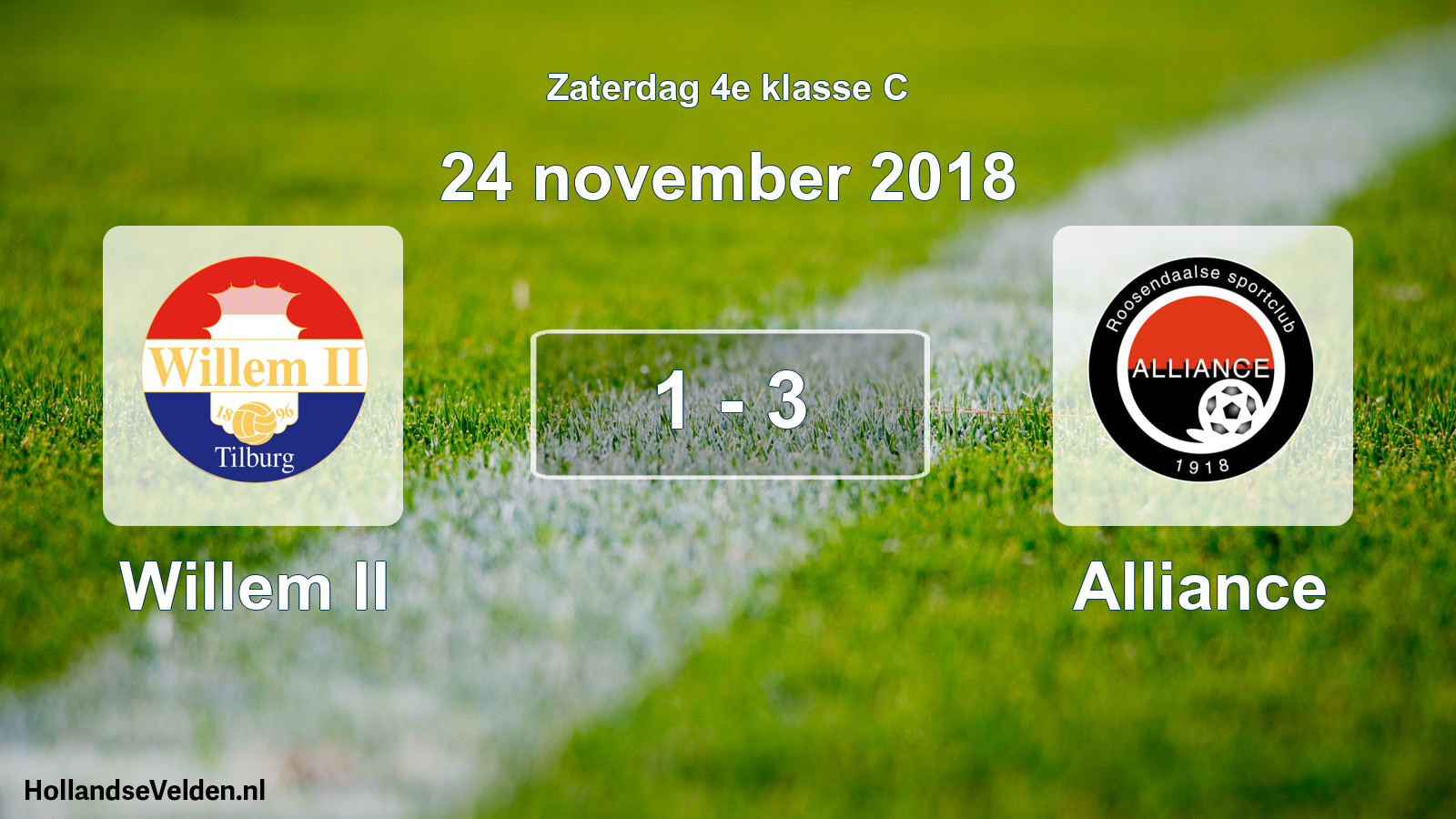 Total number of matches played: Willem II - Alliance 1 - 3 (24 November 2018)