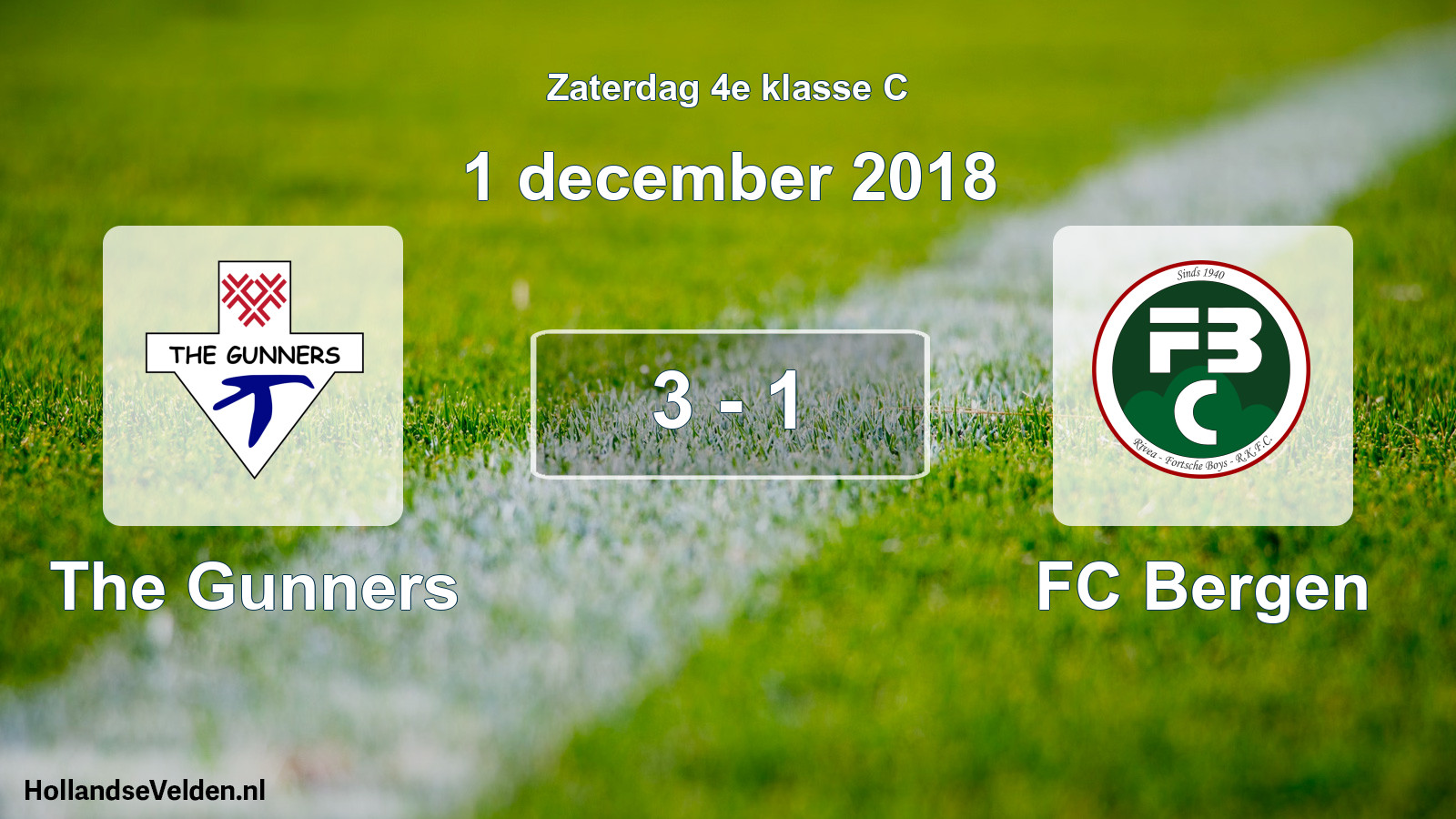 Total number of matches played: The Gunners - FC Bergen 3 - 1 (1 December 2018)