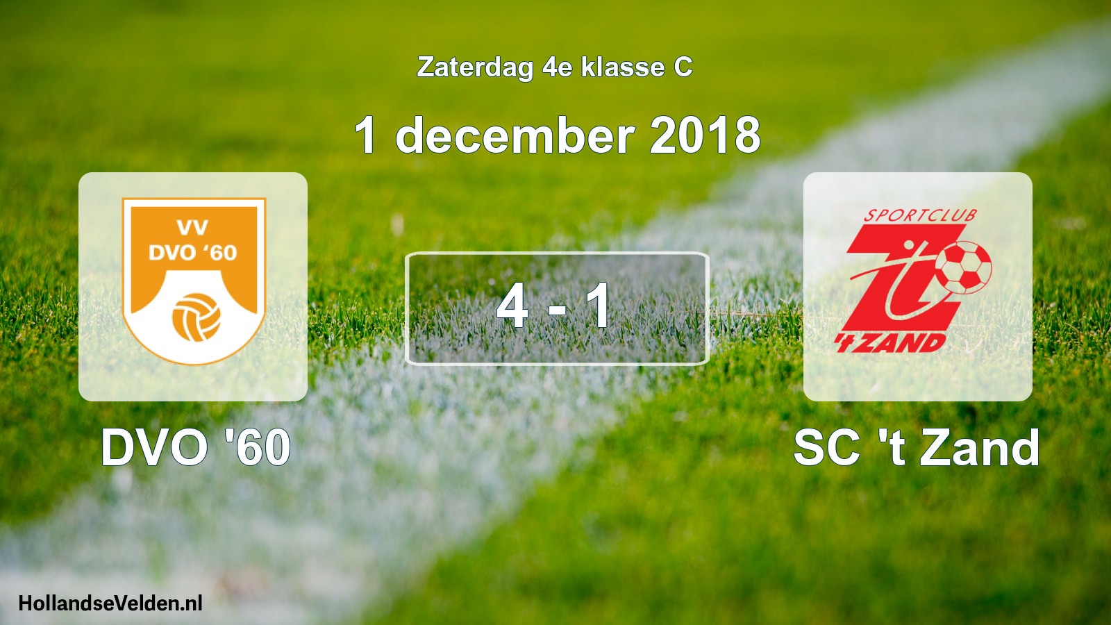 Total number of matches played: DVO '60 - SC 't Zand 4 - 1 (1 December 2018)