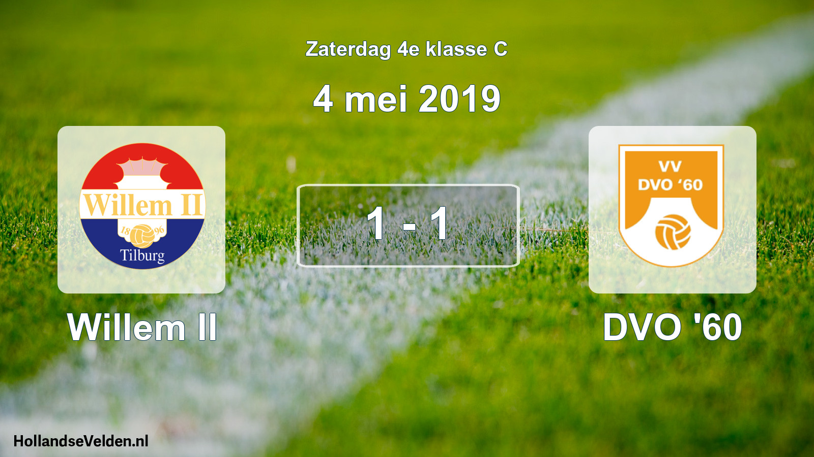 Total number of matches played: Willem II - DVO '60 1 - 1 (4 May 2019)