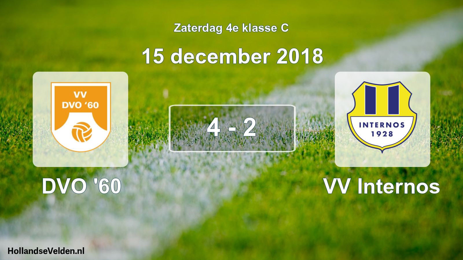 Total number of matches played: DVO '60 - VV Internos 4 - 2 (15 December 2018)