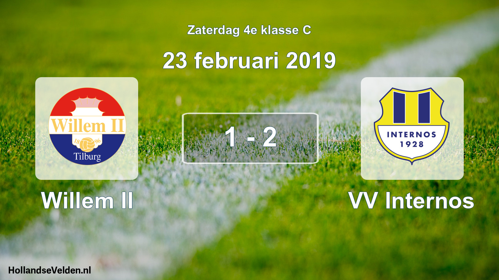 Total number of matches played: Willem II - VV Internos 1 - 2 (23 February 2019)