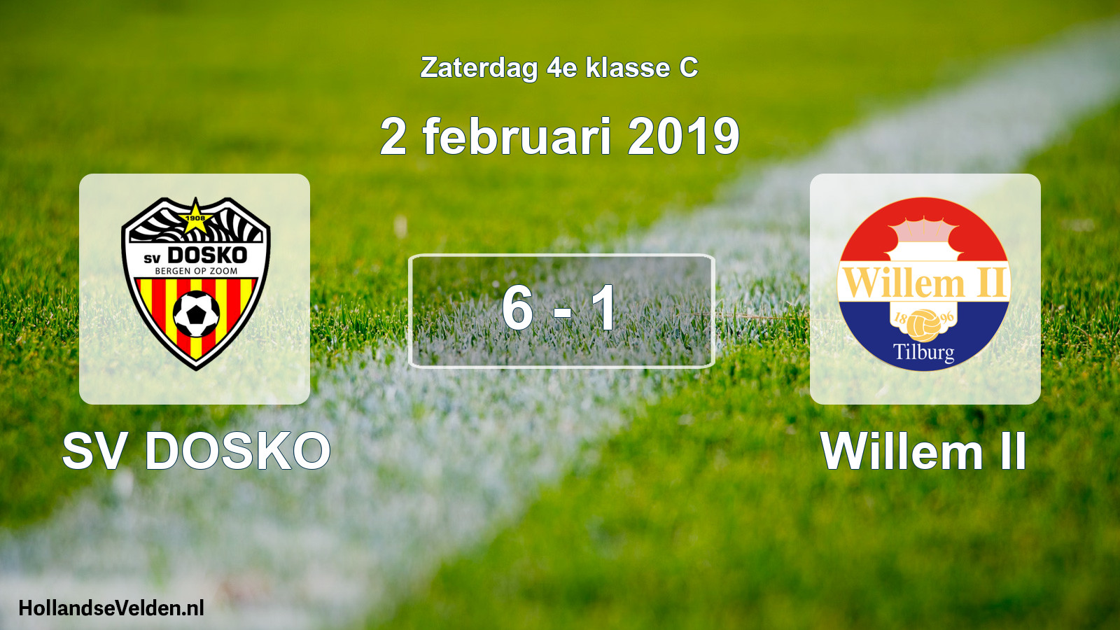 Total number of matches played: SV DOSKO - Willem II 6 - 1 (2 February 2019)