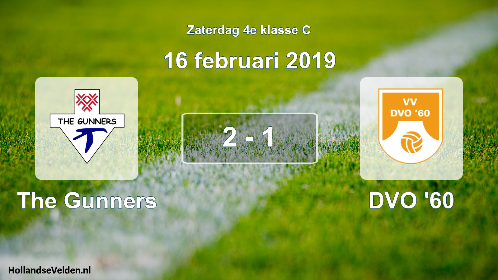 Total number of matches played: The Gunners - DVO '60 2 - 1 (16 February 2019)