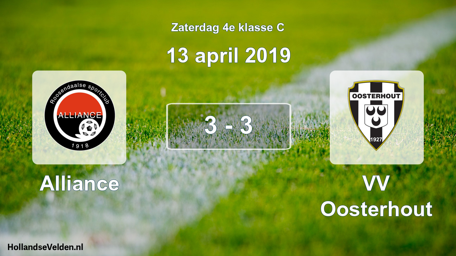 Total number of matches played: Alliance - VV Oosterhout 3 - 3 (13 April 2019)