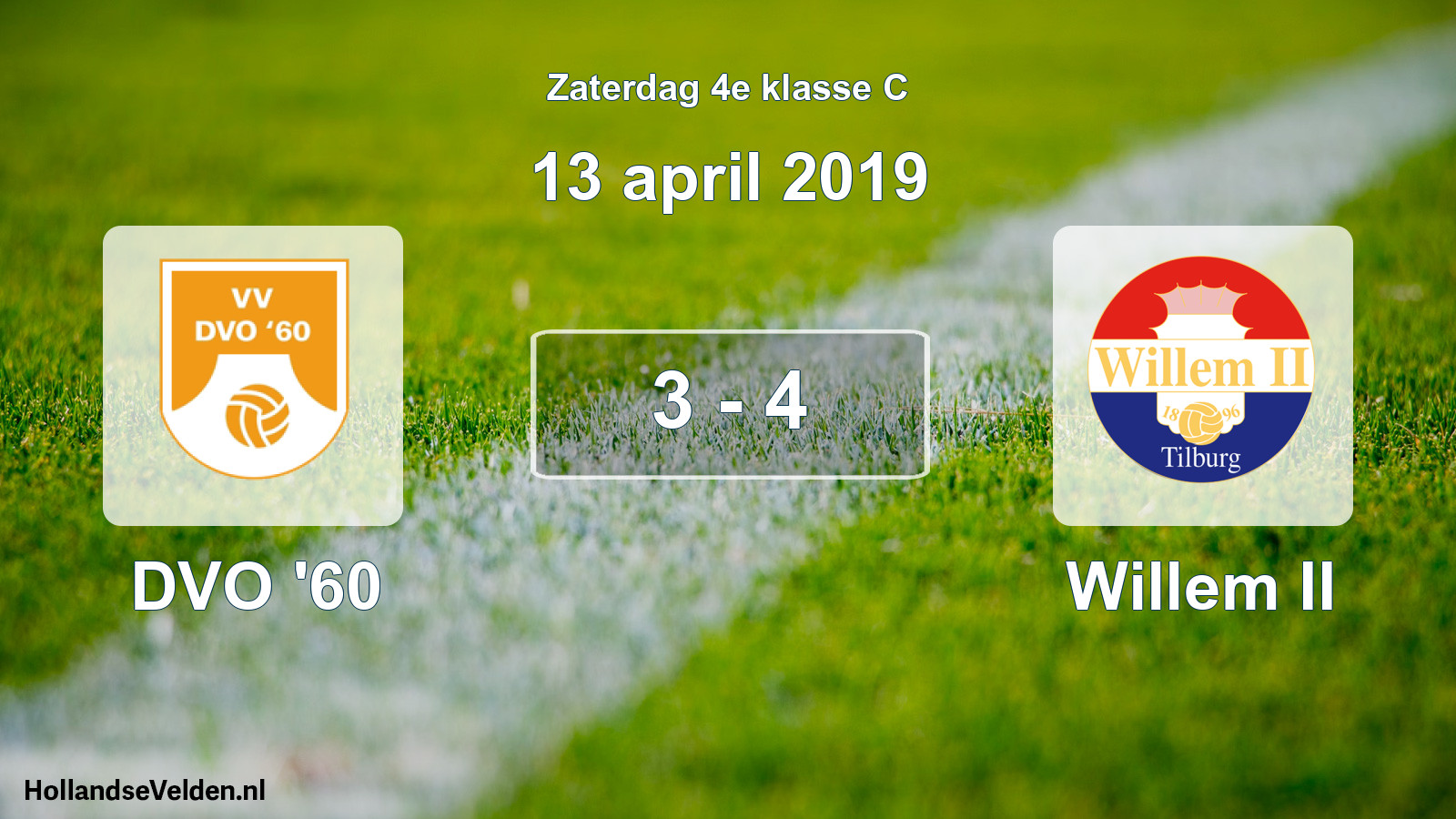 Total number of matches played: DVO '60 - Willem II 3 - 4 (13 April 2019)