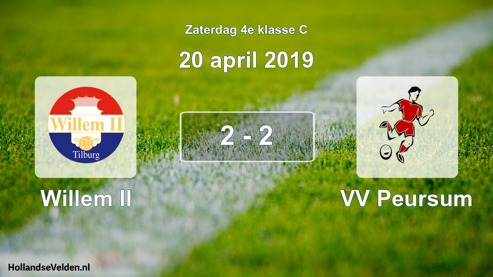 Total number of matches played: Willem II - VV Peursum 2 - 2 (20 April 2019)