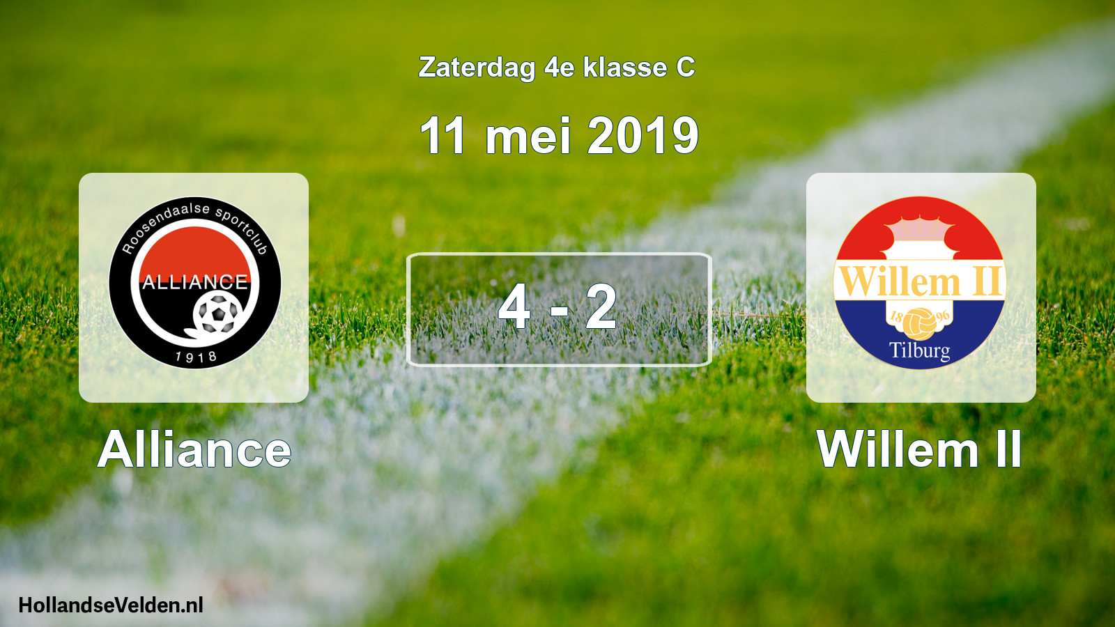 Total number of matches played: Alliance - Willem II 4 - 2 (11 May 2019)