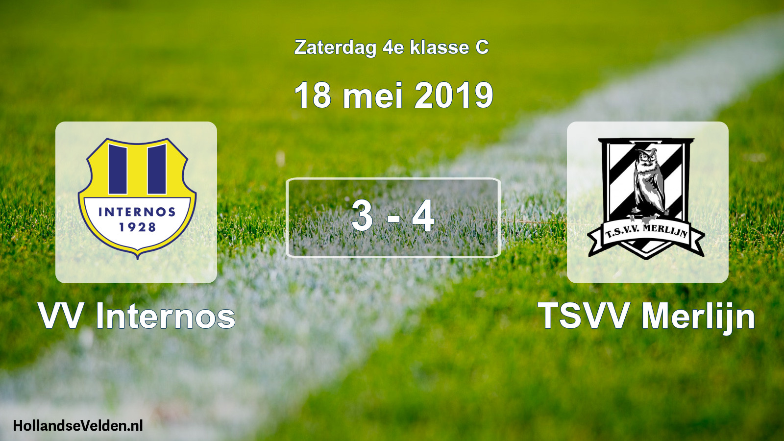 Total number of matches played: VV Internos - TSVV Merlijn 3 - 4 (18 May 2019)