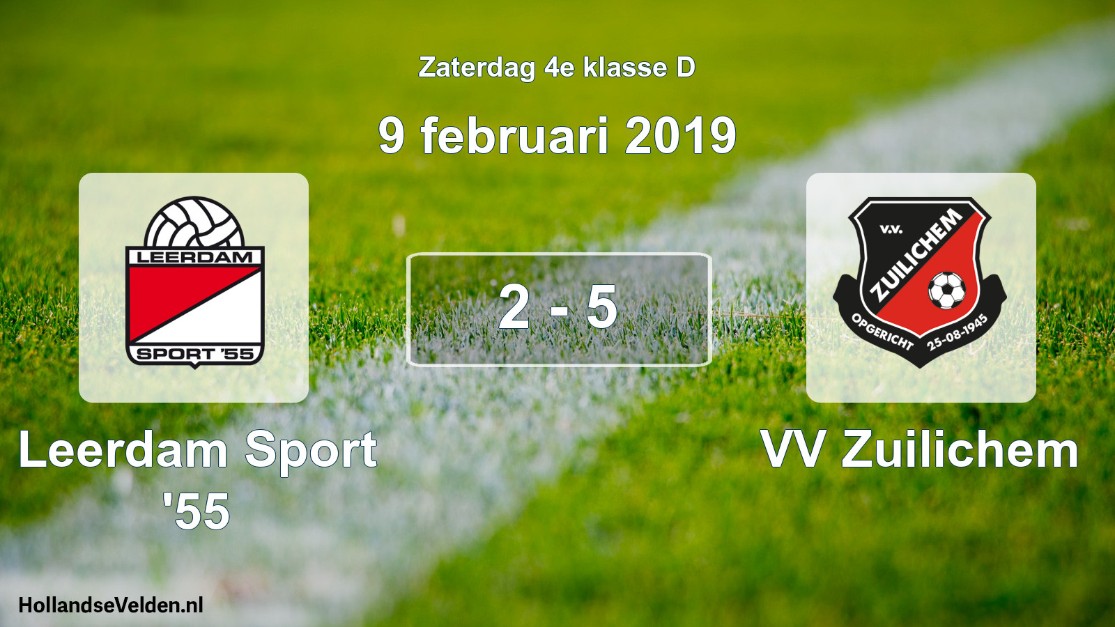 Total number of matches played: Leerdam Sport '55 - VV Zuilichem 2 - 5 (9 February 2019)