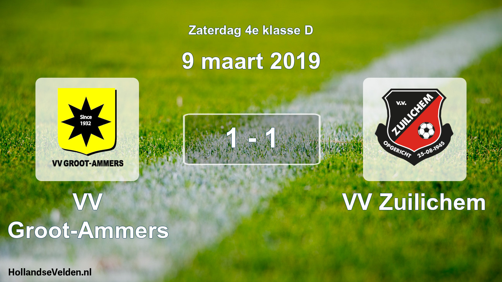 Total number of matches played: VV Groot-Ammers - VV Zuilichem 1 - 1 (9 March 2019)