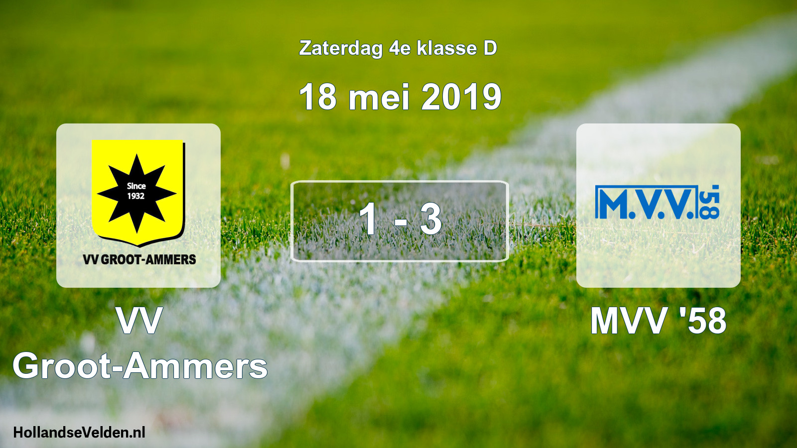 Total number of matches played: VV Groot-Ammers - MVV '58 1 - 3 (18 May 2019)