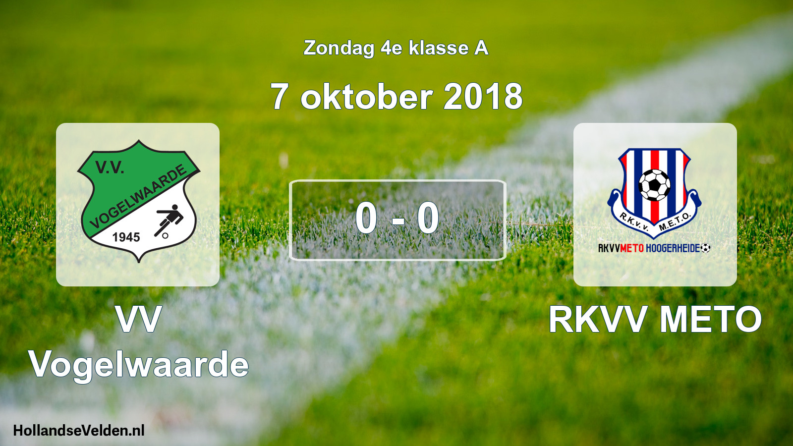 Total number of matches played: VV Vogelwaarde - RKVV METO 0 - 0 (7 October 2018)