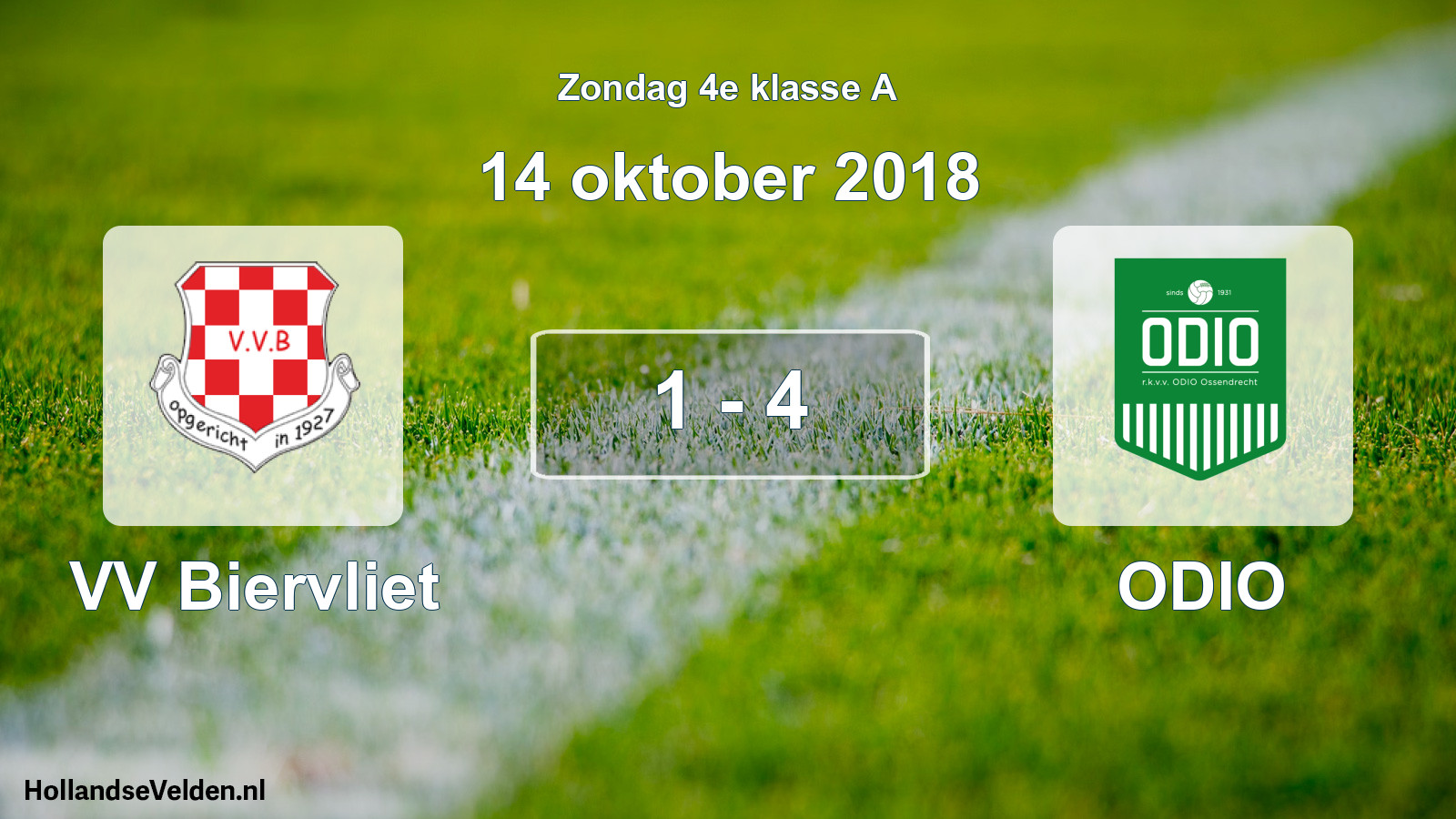 Total number of matches played: VV Biervliet - ODIO 1 - 4 (14 October 2018)