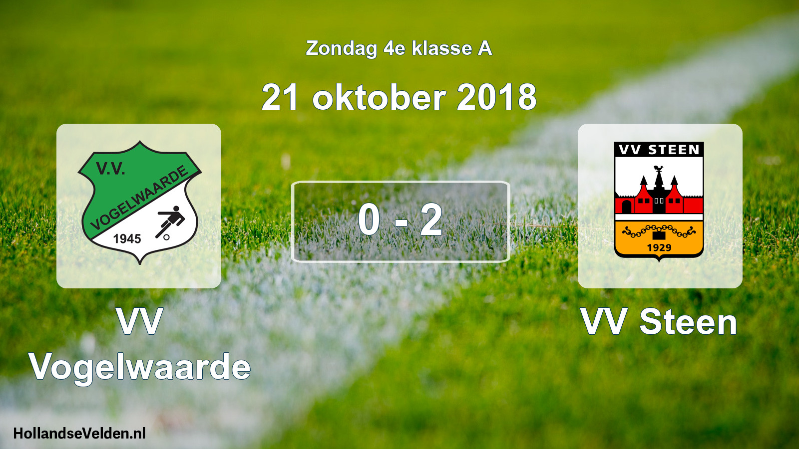Total number of matches played: VV Vogelwaarde - VV Steen 0 - 2 (21 October 2018)