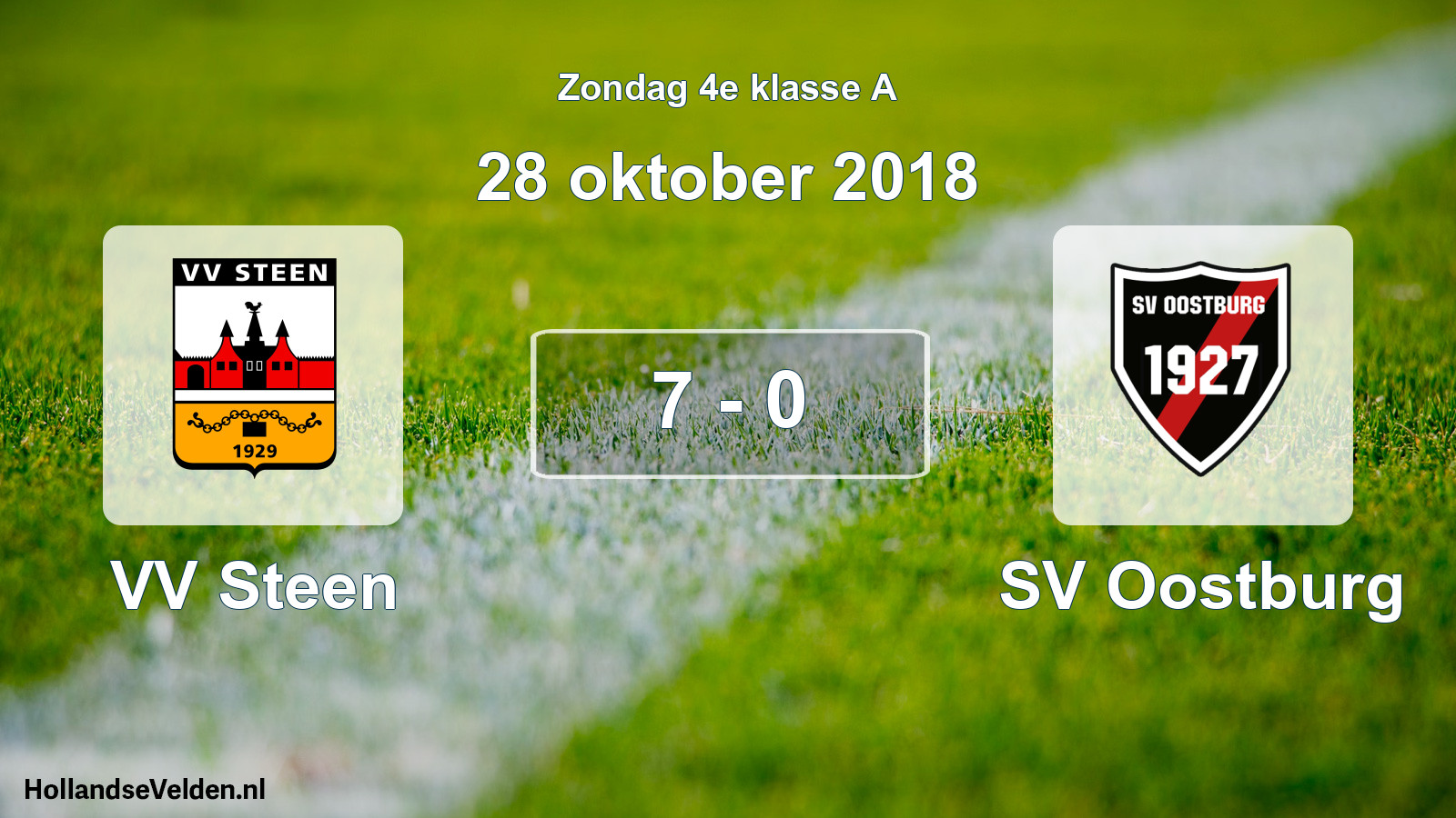 Total number of matches played: VV Steen - SV Oostburg 7 - 0 (28 October 2018)