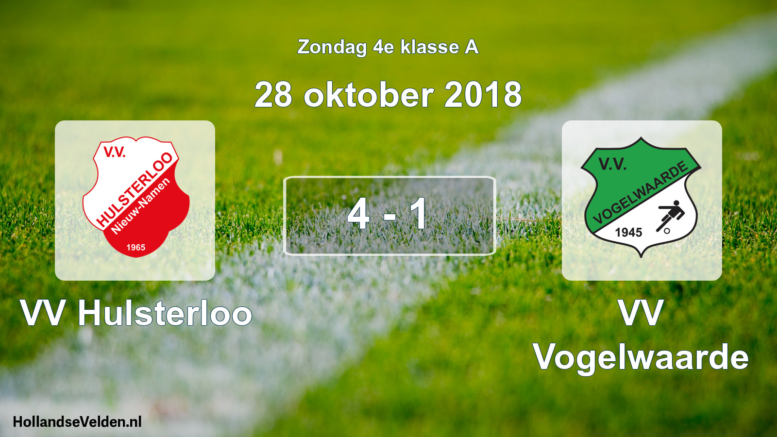 Total number of matches played: VV Hulsterloo - VV Vogelwaarde 4 - 1 (28 October 2018)