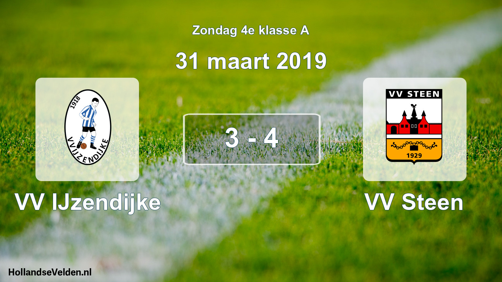 Total number of matches played: VV IJzendijke - VV Steen 3 - 4 (31 March 2019)